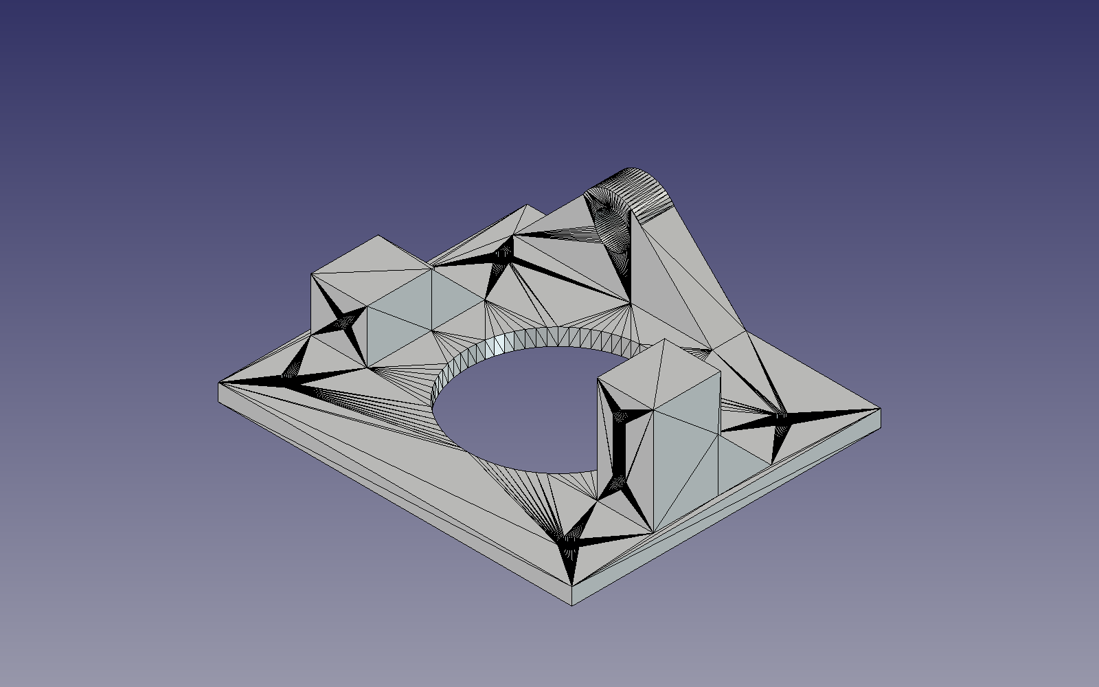 The source mesh tiltservomount_std.stl: 2884 triangles.